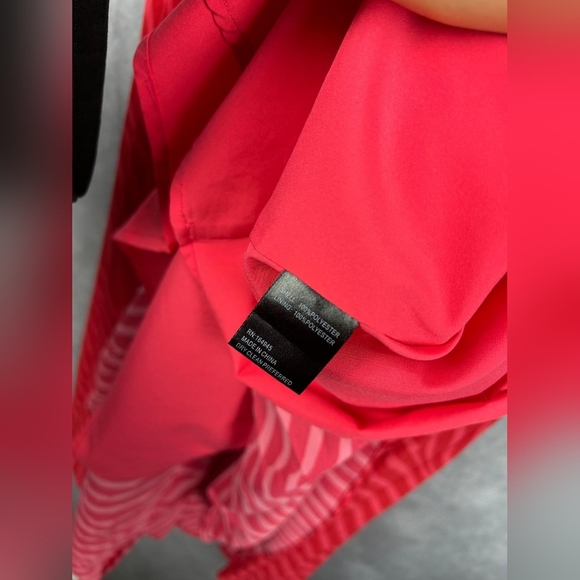 Toccin Elyse Striped Pleated Pink Midi Spring Wedding Formal Dress Size 14 - Picture 11 of 11